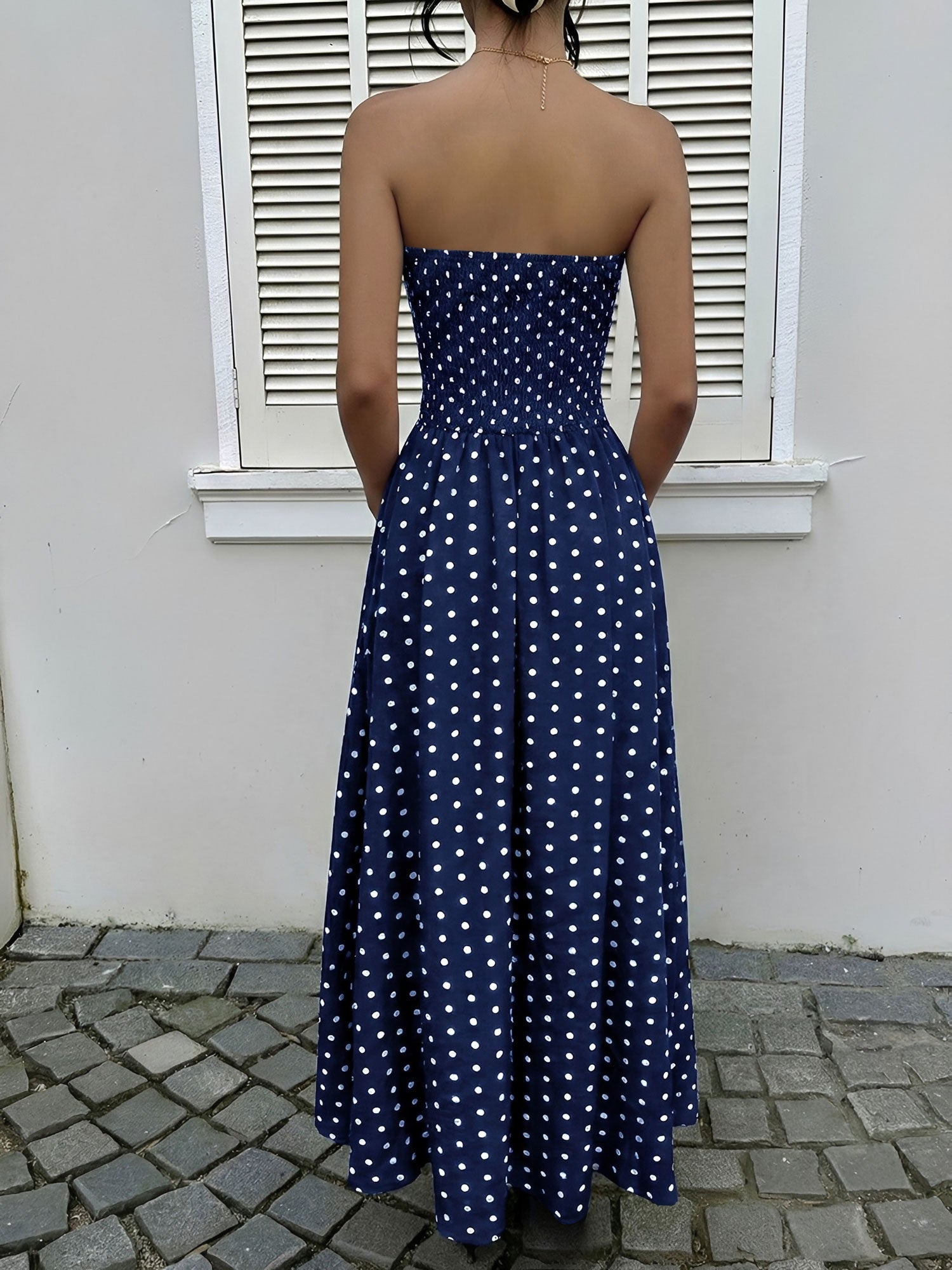 Camille Laurent | Polka Dot Riviera Maxi Dress