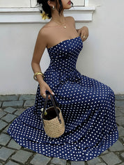 Camille Laurent | Polka Dot Riviera Maxi Dress