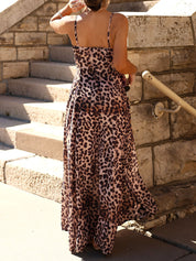 Isabella Laurent | Leopard Silk-Flow Maxi Dress