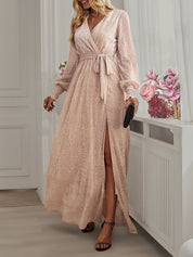 Celestira Glow | Sequin Wrap Maxi Dress