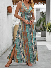 Solmara Drift | Bohemian V-Neck Maxi Dress