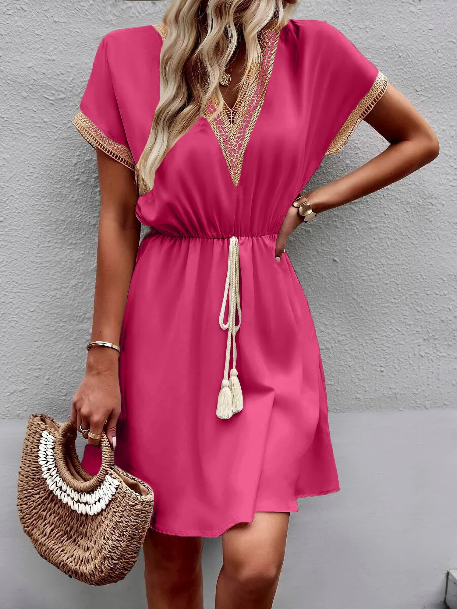 Solmara Glow | Boho Tassel V-Neck Summer Dress