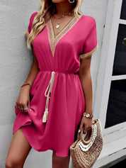 Solmara Glow | Boho Tassel V-Neck Summer Dress