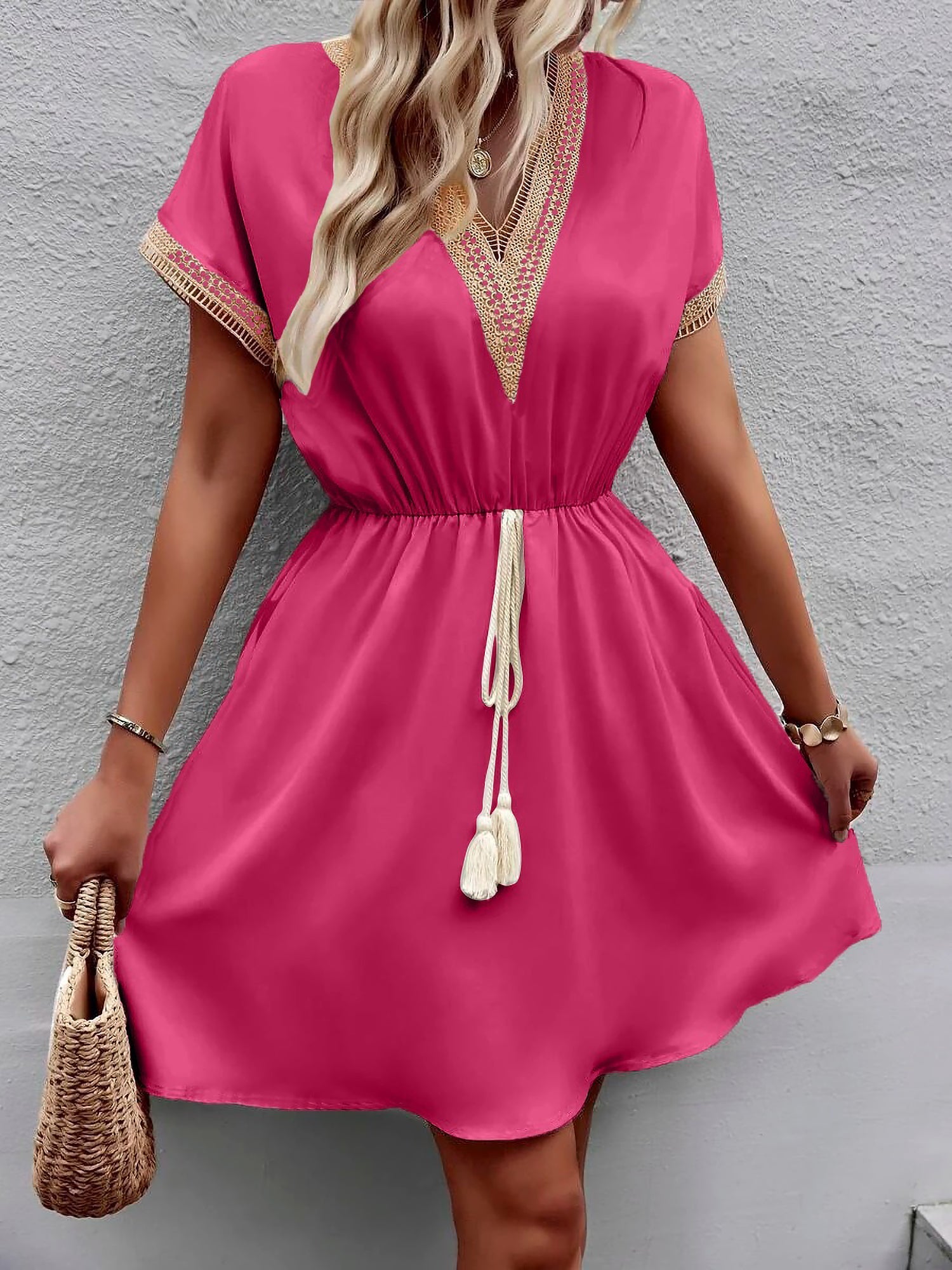 Solmara Glow | Boho Tassel V-Neck Summer Dress