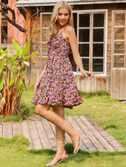 Isla Montgomery | Floral Spaghetti Strap Mini Dress For Women