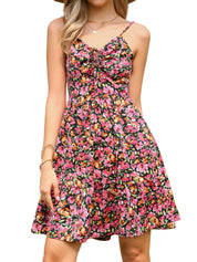 Isla Montgomery | Floral Spaghetti Strap Mini Dress For Women