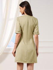 Lucienne Hart | Half Sleeve A-Line Mini Dress For Women