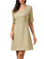 Lucienne Hart | Half Sleeve A-Line Mini Dress For Women