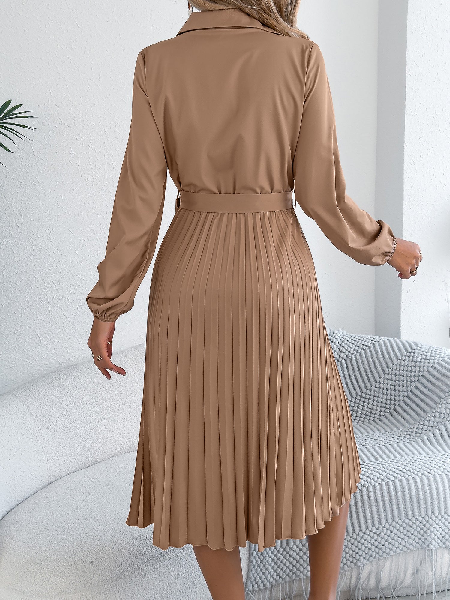 Maravelle Grace | Pleated Shirt Midi Dress