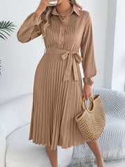 Maravelle Grace | Pleated Shirt Midi Dress