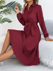 Maravelle Grace | Pleated Shirt Midi Dress