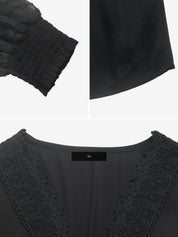 Noirelle Muse | Lace Sleeve Midi Dress