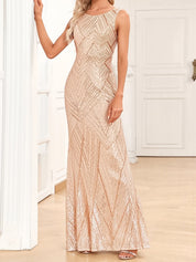 Aurelis Radiance | Sequin Geometric Maxi Gown