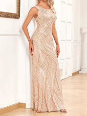 Aurelis Radiance | Sequin Geometric Maxi Gown