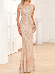 Aurelis Radiance | Sequin Geometric Maxi Gown
