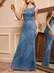 Aurelis Radiance | Sequin Geometric Maxi Gown