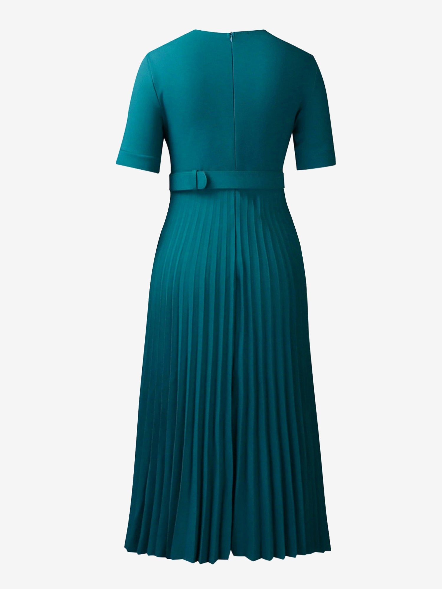 Elara Grace | Pleated Belted Midi Dress For Women