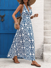 Taylor Hallow | Mediterranean Breeze Halter Maxi Dress